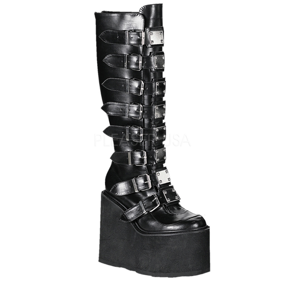 Gothic Platform Wedge Knee High Boots